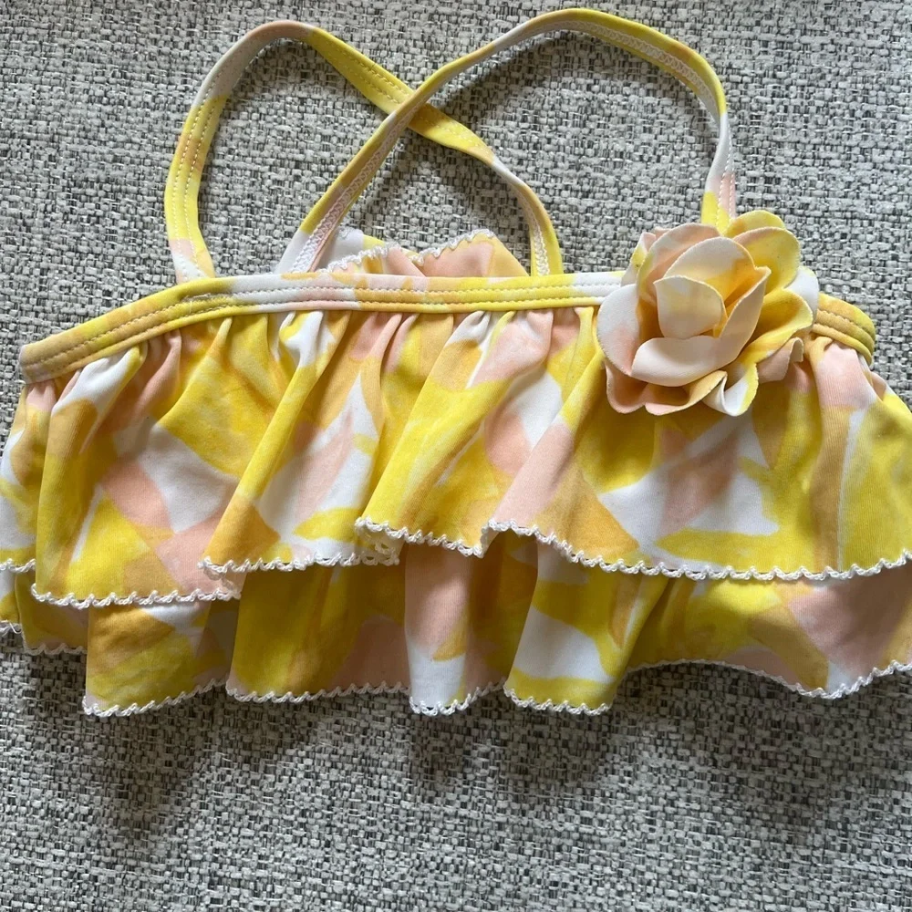 Janie and Jack Yellow and Pink 2T Kids Swim Bikini